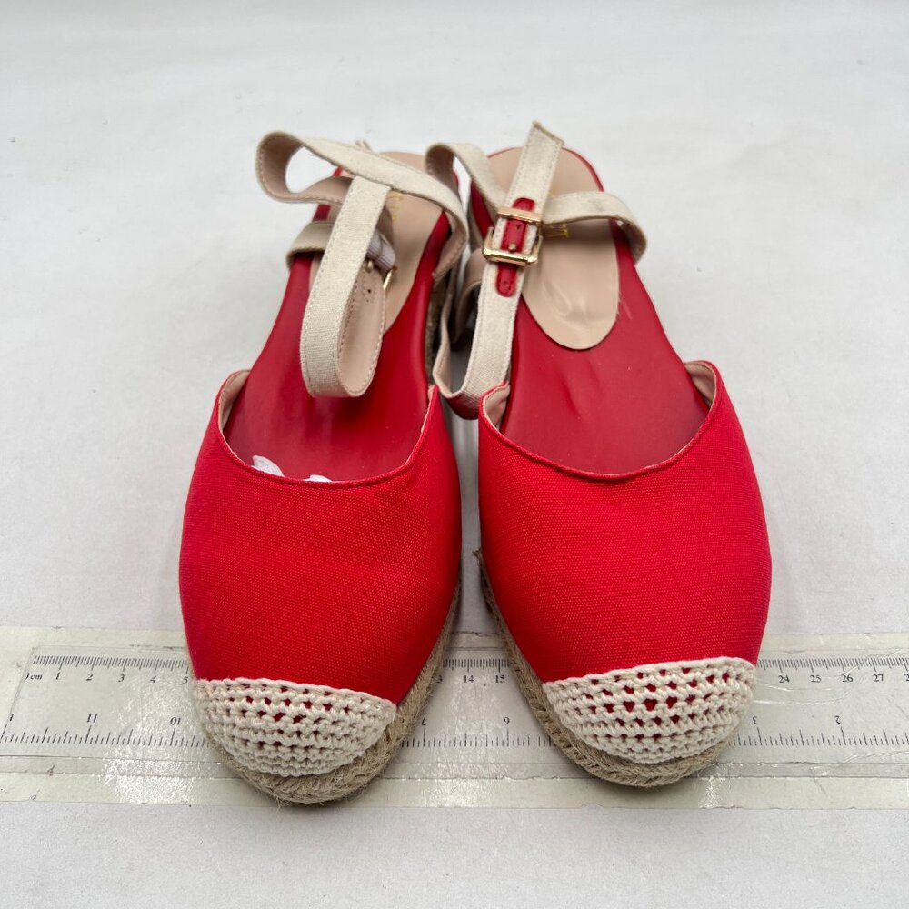 Miss Left Red Platform Rounded Toe Espadrille San… - image 3